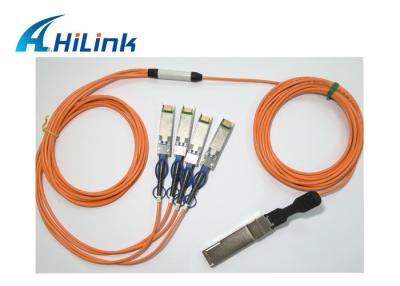 China 40 Gigabit Ethernet  Active Optical Cable , QSFP To 4 x SFP+ 40G QSFP Cable 20m Length for sale