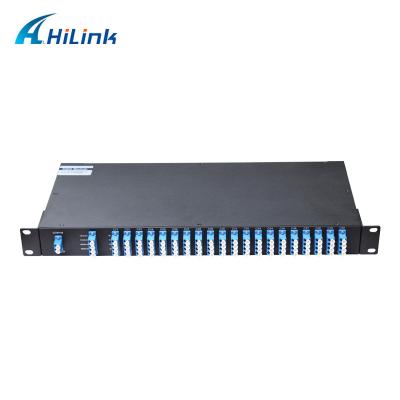 China Flat Top DWDM Multiplexer 1310nm OSC Port Monitor Port 1U Rack Mount 100GHz Duplex LC/UPC C21-C60 40CH for sale