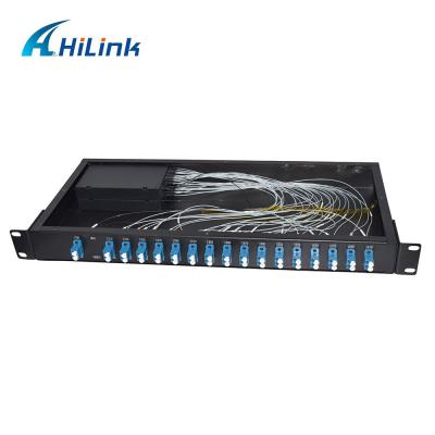 China LC/UPC 16ch Cwdm Optical Mux Demux 1U Rack Mount Dual Fiber 1310nm~1610nm for sale