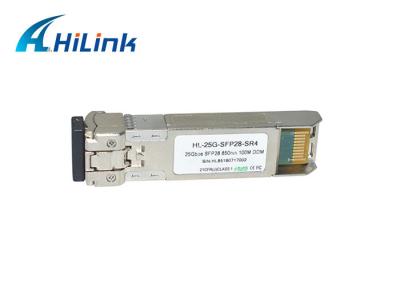China Transceiver 25Gbps SFP28 Fiber Optic Ethernet Transceiver Multi Mode 850nm 100m Wavelength for sale