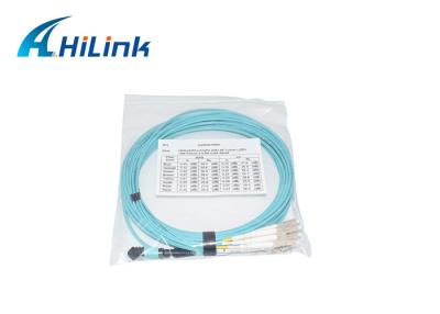 China Customized Patch Cord Pigtail MPO Male To LC UPC OM4 8F Duplex Fiber Cable 3.0mm for sale