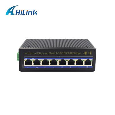 China Puerto industrial Unmanaged IP40 del interruptor 8 de Ethernet 10/100/1000Mbps en venta