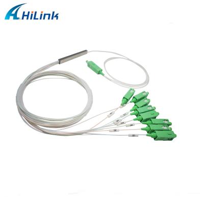 China 1x8 Optical Fiber PLC Splitter Low PDL With SC APC Connectors for sale