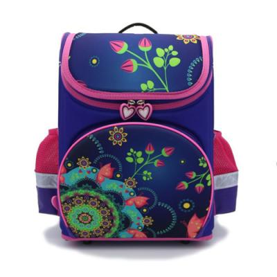 China Girls Purple Butterfly Kid School Bag Waterproof Knapsack With Double Shoulder for sale