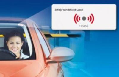 China UHF RFID Windshield tamper proof label LAB144N , RFID Fragile windshield label , UHF RFID label for sale