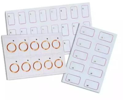 China 13.56MHz NFC Inlay Sheet TAG 213 , 215 Inlay Dry NFC Antenna RFID PVC Sheets for Cards for sale