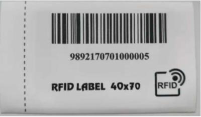 China O poliéster RFID etiqueta para vestuários 40*70mm à venda