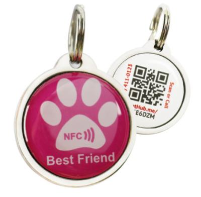 China Gato perdido do cão de EpoxyFor do QR Code 213 da etiqueta do animal de estimação de 13.56MHZ anti RFID à venda