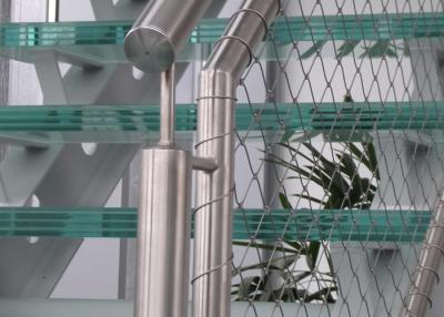 China Customized SUS 316 ferrule type stainless steel wire rope mesh for stairs railing mesh 2.0 mm wire 50*50 mm hole for sale