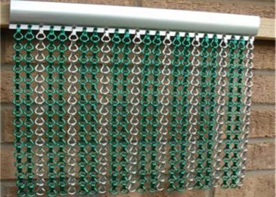 China Tamaño modificado para requisitos particulares cortinas de cadena de aluminio no desteñibles dobles de la mosca de los ganchos en venta