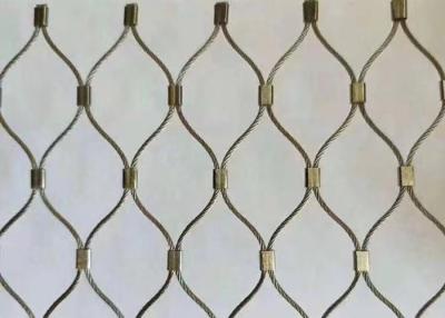 中国 316 Stainless Steel Woven Ferrule Wire Rope Mesh For Zoo Bird 販売のため