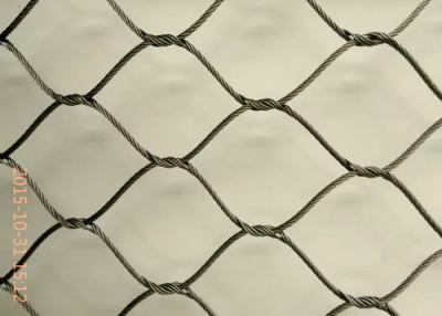 China Rhombus Shape Flexible Mesh Netting Inter Woven AISI316 Material 7x7 / 7x19 Size for sale