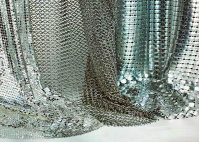 China Gold / Silver Sequin Mesh Fabric , 3x3mm Decorative Metallic Mesh Fabric For Tablecloth for sale