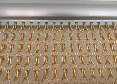 China Gold Color Chain Link Curtain Anodized Aluminum Decoration For Doors for sale