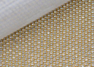 China 4MM Metallic Sequin Mesh Fabric , Crystal Rhinestone Decoration Metal Flake Fabric for sale