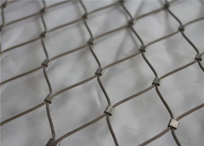China Inox Cable Woven Rope Mesh 7x7 , 7x19 Wire Indestructible Rhombus Shaped for sale