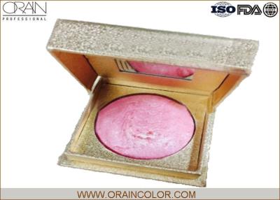 China Golden Box Matte Powder Blush , Beautiful Pale Pink Blush For Dry Skin for sale