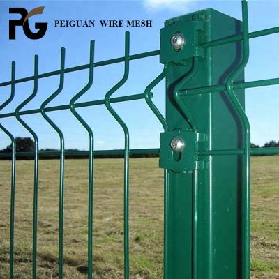 China 1.03 M Square Post Pvc Coated Garden Fencing Curved 3d Wire Mesh Fence Panel for sale