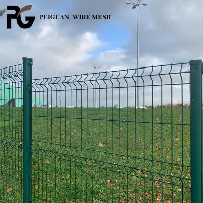 China Outdoor Garden 6mm 3d Security Fence Peach Post 3d Triangle Mesh Fence for sale