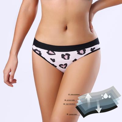 China Leak Proof Period Proof Underwear For Teenage Undies Cotton Leopard Print Style Heavy Flow for sale