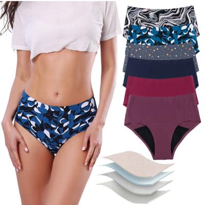 China Leakproof High Waist Period Panties For Teens Seamless Menstrual Panties 4 Layers 6 Colors for sale