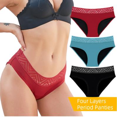 China Washable Period Panties For Heavy Flow Plus Size 4xl 4 Layer Leak Proof Menstrual Underwear for sale