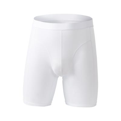 China White Compression Mens Cotton Boxer Shorts Underwear Soft Cotton Lengthened Legs Abrasive Pants for sale