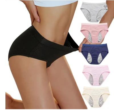 China In Stock 3 Layers Multi Color Leakproof Menstrual Panties  Cotton Brief Absorbent Period Underwear For Women for sale