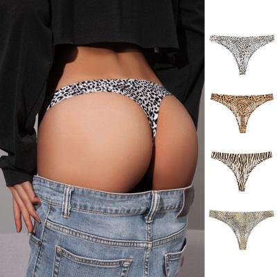 China Leopard Print Zebra G String Thong One Piece Seamless Thongs No Show Panty Lines for sale