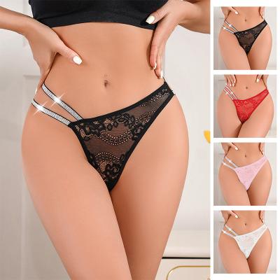 China Cotton G Strings For Womens Underwears Sexy Seamless Asymmetric Double Twinkle Strapped Thong for sale