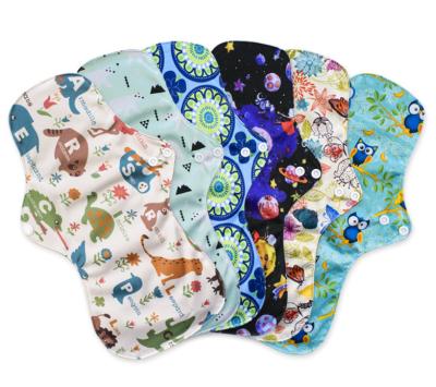 China Cloth Reusable Sanitary Pads Black Feminine Bamboo Period Pads Breathable for sale