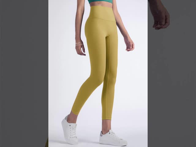 Vibrant outfit nude-feel athletic exercise leggings workout tights yoga pants