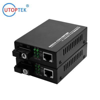 China 10/100Mbps Fiber media converter SM bidi SC 20km 1310nm/1550nm DC5V power supply for CCTV Network FTTH/Fttx for sale