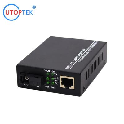 China 10/100/1000base 20km SC Single Fiber 1310/1550nm Ethernet Media Converter for sale