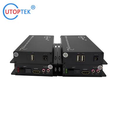 China 1Channel 1080P HDMI Video+Audio+USB KVM over fiber optical extender Single Fiber 20km video fiber transmitter receiver for sale
