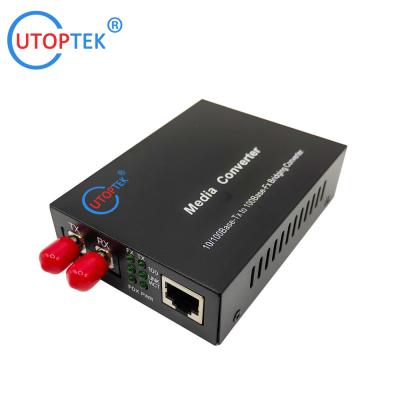 China 10/100Mbps Single Mode dual ST 20KM 1310nm Fiber Media Converter China factory best price for sale