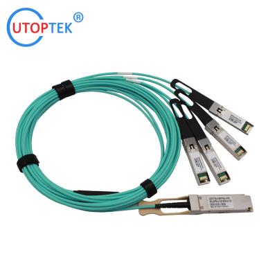 China 100G QSFP28 to 4x25G SFP28 AOC Cable OM3 1m/3m/5m/15m/50m/100m Customized for data center for sale