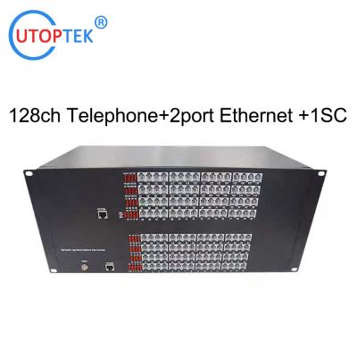 China 128 channel PCM Telephone/Ethernet Multiplexer over fiber, voice Multiplexer fxs/fxo to fiber optic converter for sale