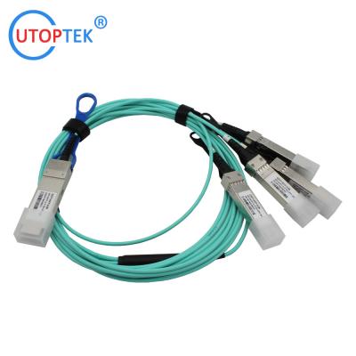 China 40G QSFP+ to 4x10G SFP+ AOC Cable OM3 1m/3m/5m/15m/50m/100m Customized 40G AOC Cables for Data Center for sale