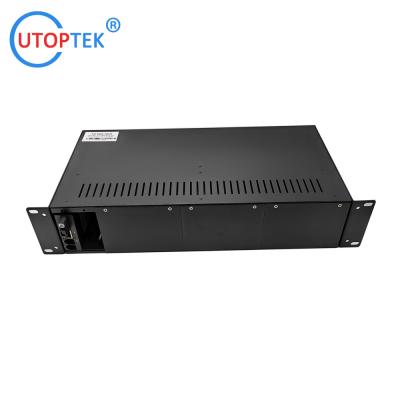 China 14slots Media converter RACK Chassis Mount 19inch 2U dual AC power for CCTV Network using for sale