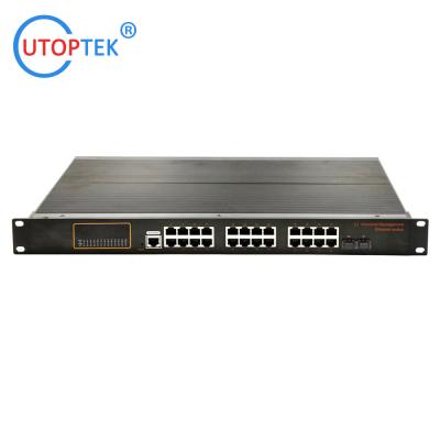 China 19'' 1U RACK L2 Managed Industrial 2x1000M SFP+24x10/100/1000M RJ45 POE+1xConsole, POE Network switch -40 ~+85 ℃ for sale