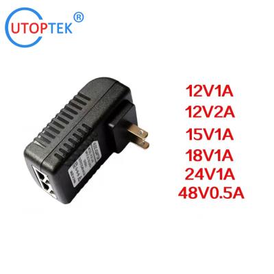 China 10/100Mbps DC48V/0.5A POE Power adapter US/EU/UK/AU available power for CCTV poe IP Camera using for sale