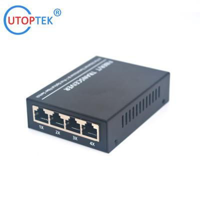 China 10/100/1000Mbps 4port RJ45+1port SFP/SC fiber ethernet media converter switch normal switch for sale