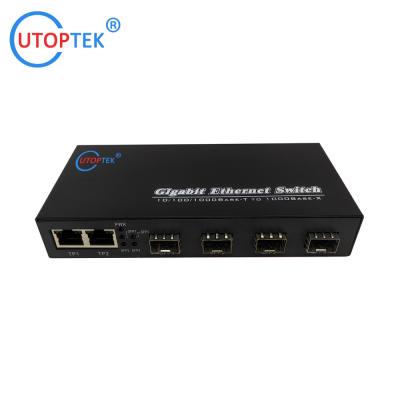 China 10/100/1000Mbps 3port RJ45+4port SFP/SC fiber ethernet media converter switch normal switch for sale