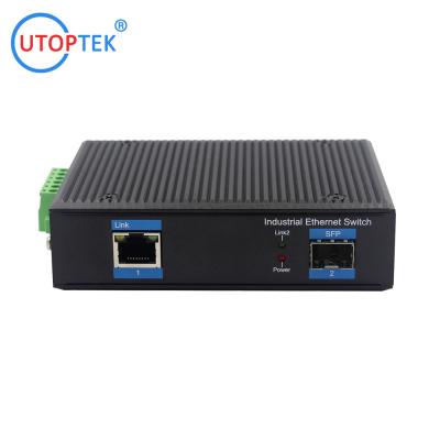 China UT11F-SFP unmanaged industrial 1x10/100Base-Tx + 1x100M-Fx SFP ethernet switch DIN Rail for sale