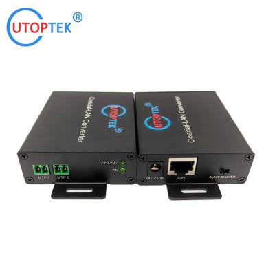 China UT-1E2W-S/M Utoptek IP Ethernet over 2wire extender,Coaxial-LAN EOC Converter for outdoor/indoor/elevator IP camera for sale