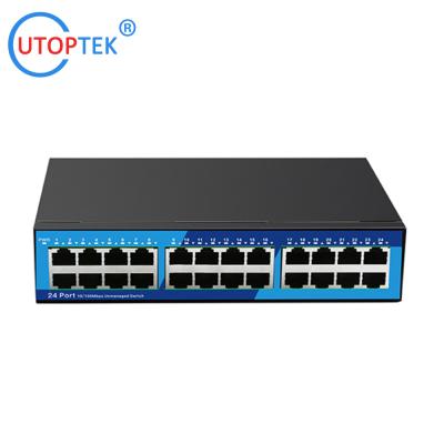 China High Quality Factory 10/100Mbps 24port RJ45 Network Ethernet Hub Switch for CCTV Network Using for sale