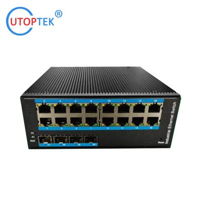 China UT416GM-SFP L2 Managed Industrial 4x1000M SFP+16x10/100/1000M RJ45+1xConsole port, DIN Rail,-40 ~+85 ℃ Ethernet Switch for sale