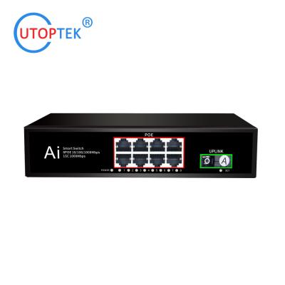 China 8x10/100/1000M POE 30W+1xSC Fiber port IEEE802.3af/at POE Etherent switch for CCTV Network system for sale