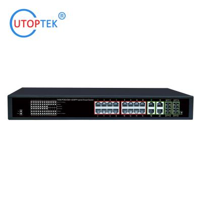 China 19'' RACK Unmanaged 10/100/1000M 16xPOE+4UTP+4SFP IEEE802.3af/at 30W POE Etherent switch for CCTV Network system for sale